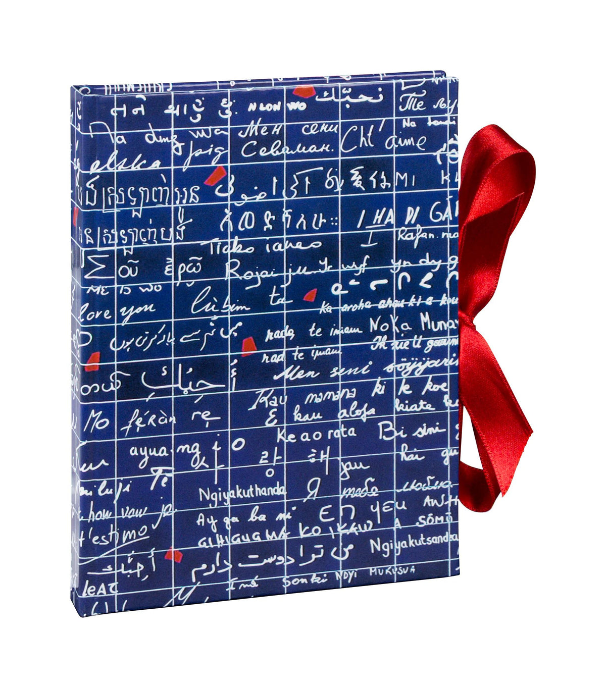 Le Mur des Je t'aime, Carnet rembordé rigide A6 10,5x14,8 cm, 144 pages, uni, fermeture avec ruban - New (lot de 4)