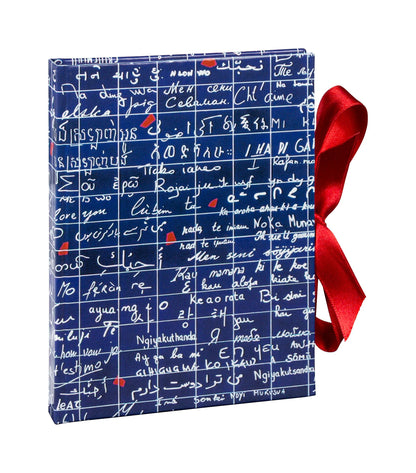 Le Mur des Je t'aime, Carnet rembordé rigide A6 10,5x14,8 cm, 144 pages, uni, fermeture avec ruban - New (lot de 4)