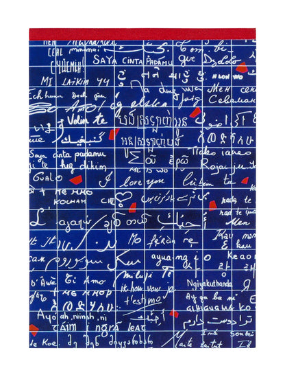 Die Wand des Ich liebe dich, Star Block Header A5 14,8x21 cm, 70 Blätter, gefüttert - Neu (4er-Pack)