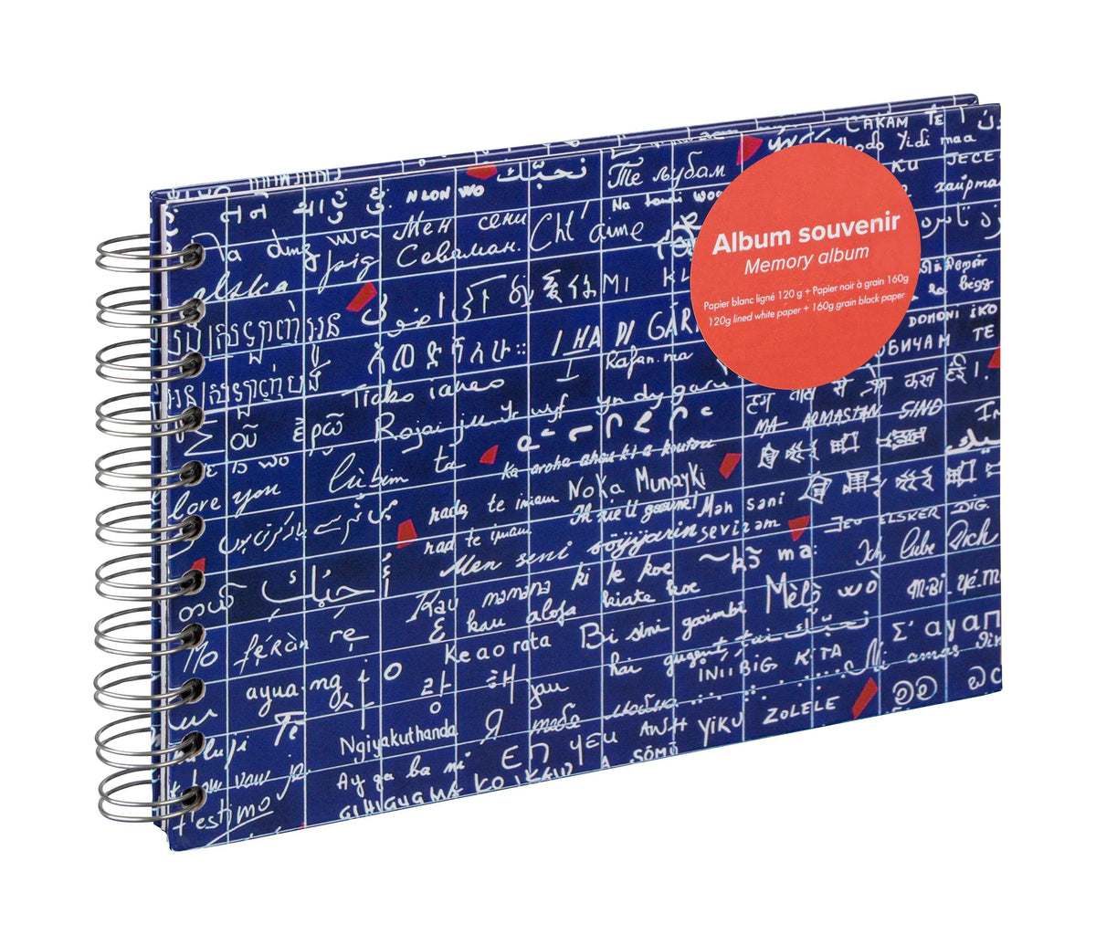 Le Mur des Je t'aime, Album souvenirs A5 14,8x21 cm 40 Blatt Linien + Uni - Neu (4er-Pack)