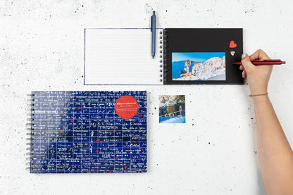 Le Mur des Je t'aime, Album souvenirs A5 14,8x21 cm 40 Blatt Linien + Uni - Neu (4er-Pack)