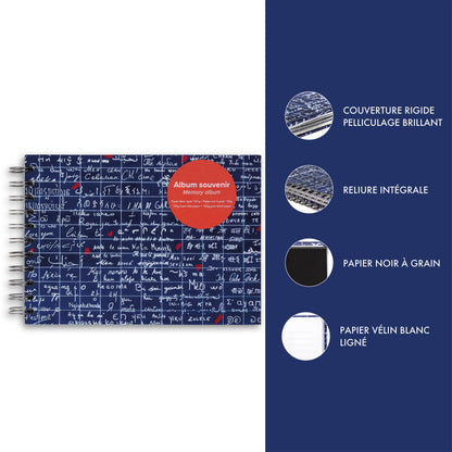 Le Mur des Je t'aime, Album souvenirs A5 14,8x21 cm 40 Blatt Linien + Uni - Neu (4er-Pack)