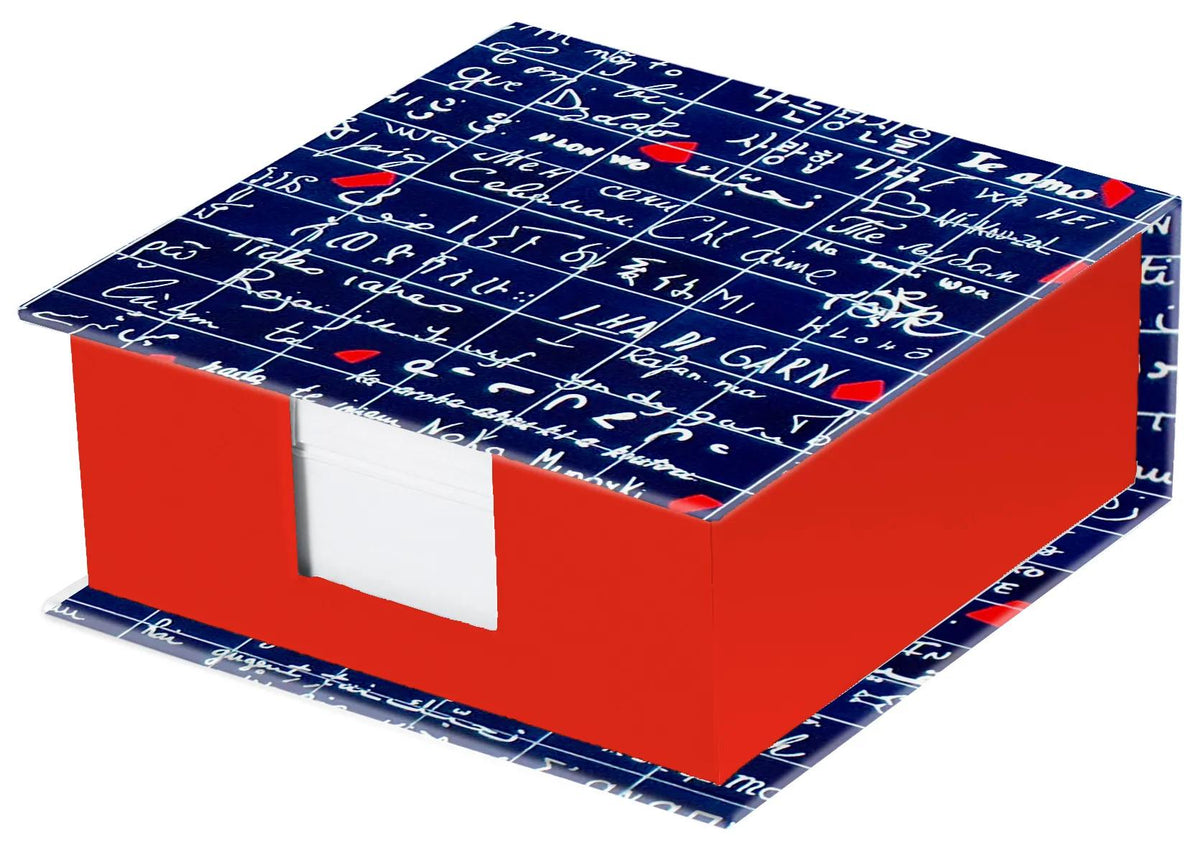 Le Mur des Je t'aime, Bloc cube 11x11x4cm contenant 300 feuillets unis 9 ,8x9,8 cm - New (lot de 4)