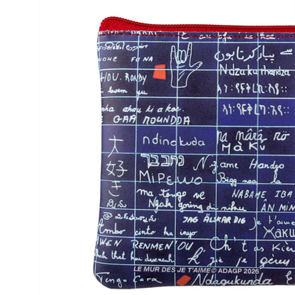 The Wall of I Love You, Flat leather case 22x11 cm - New (in bundle 4)
