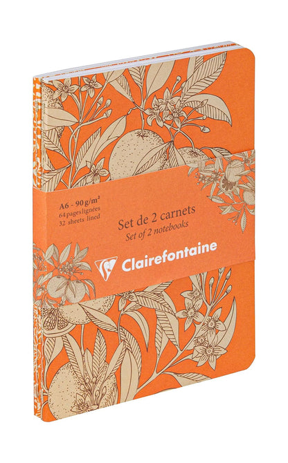 Jardin des Sens, Set de 2 carnets cousu fil A6 10,5x14,8 cm, 64 pages, ligné, ass. - New (lot de 8)