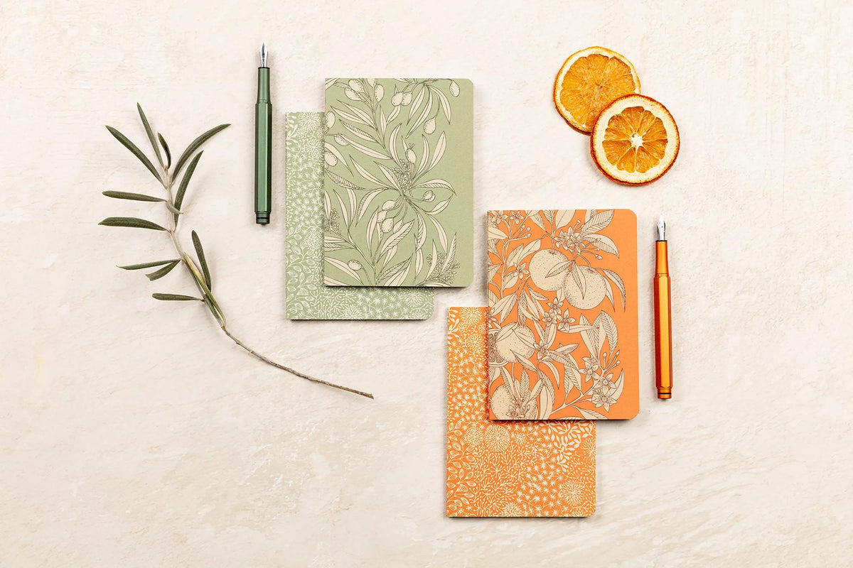 Jardin des Sens, Set de 2 carnets cousu fil A6 10,5x14,8 cm, 64 pages, ligné, ass. - New (lot de 8)