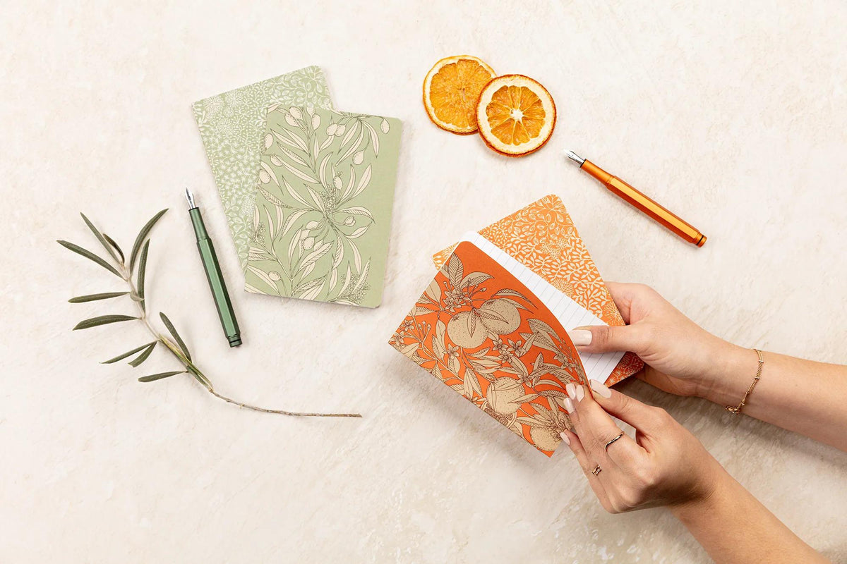 Jardin des Sens, Set de 2 carnets cousu fil A6 10,5x14,8 cm, 64 pages, ligné, ass. - New (lot de 8)
