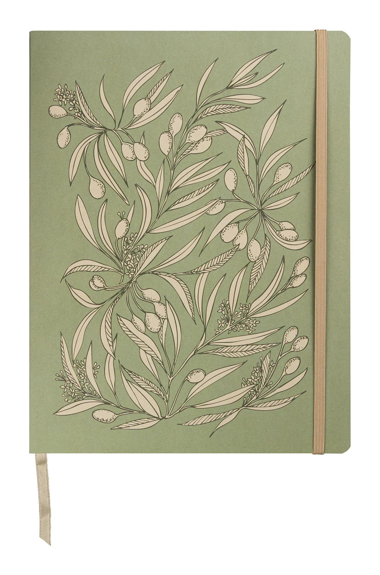Jardin des Sens, DaytoDay journal 19x25 cm, 192 pages, dowry, bellow pouch on the back, marker, elastic closure, ass. - New (Pack x4)