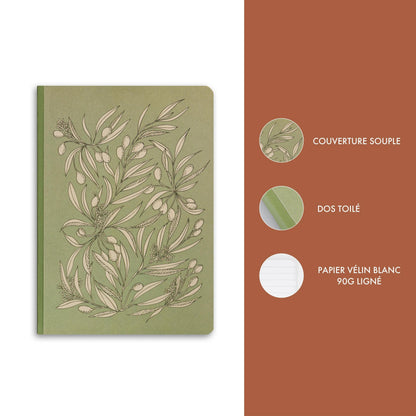 Garten der Sens, Buch flexible Broschüre A5 14,8x21 cm, 160 Seiten, gefüttert, Dos toile, ass. - Neu (4er-Pack)
