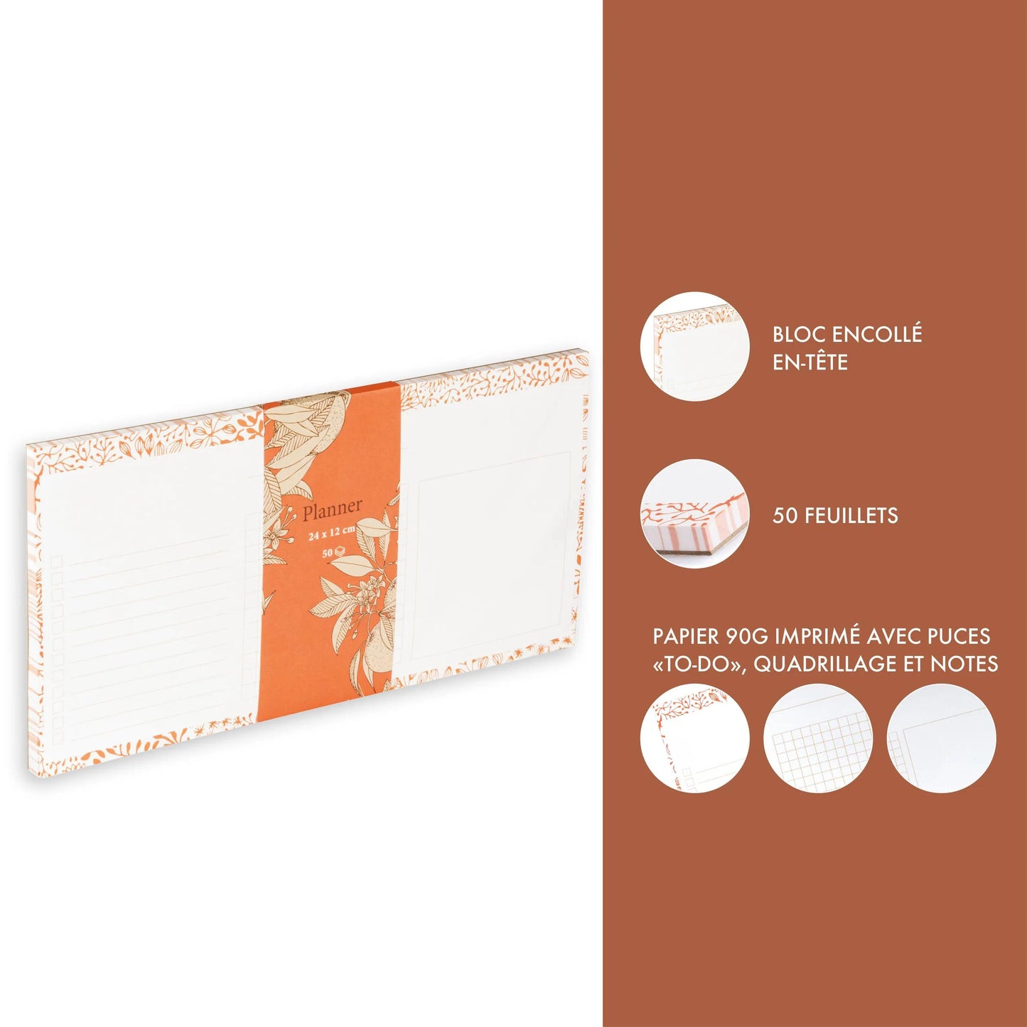 Giardino del Senso, Mini planner 24x12 cm 50 fogli stampati - Nuovo (Pacchetto x5)