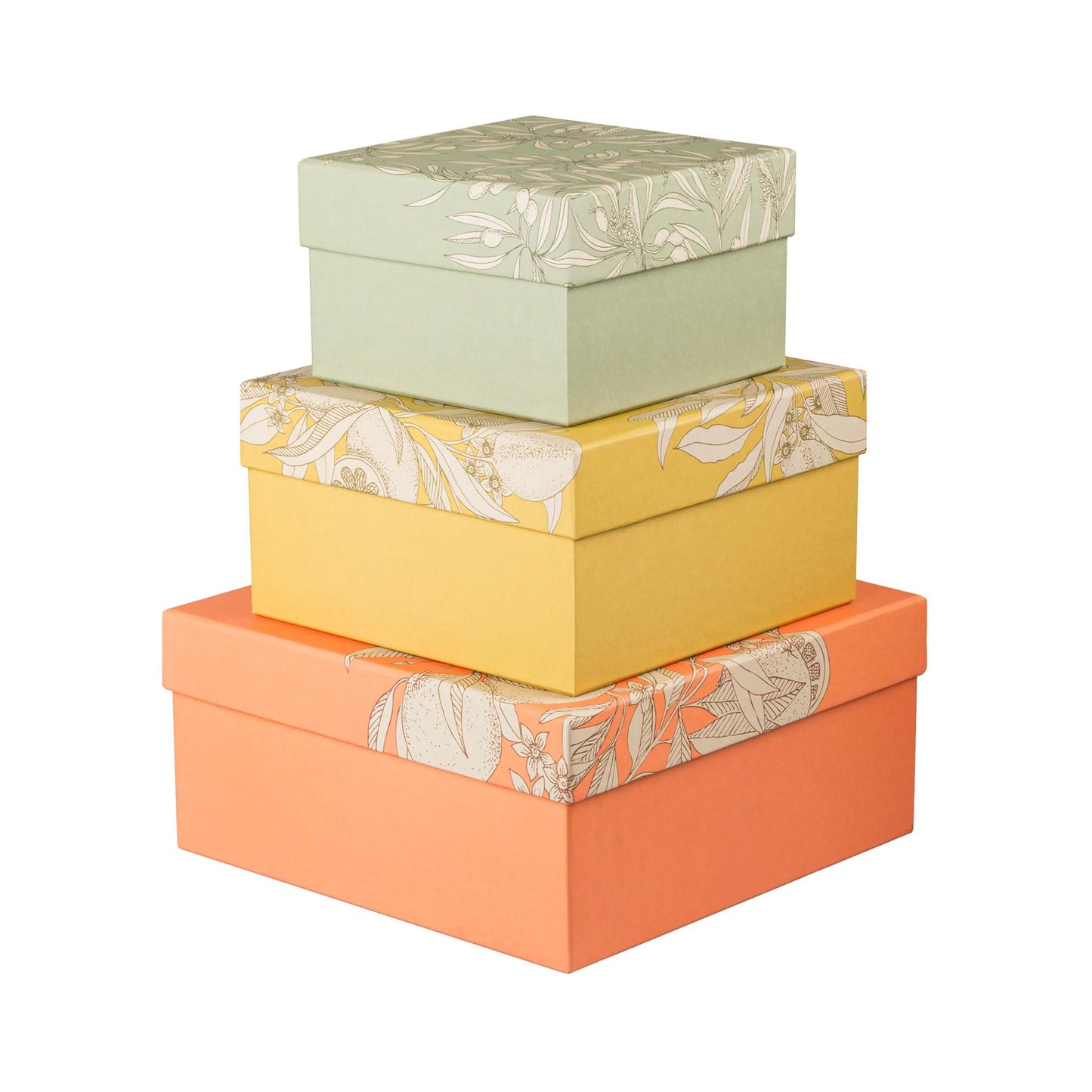 Garten der Sens, Set von 3 Quadratboxen 25x25x12 cm, 20x20x11cm, und 16x16x10 cm - Neu (Paket x2)