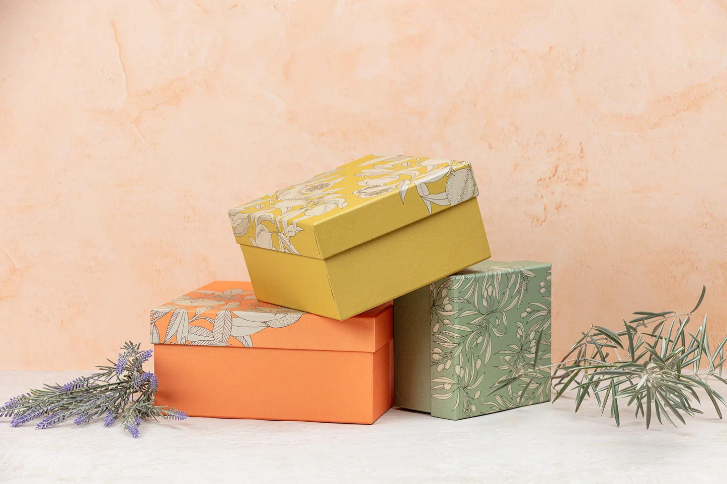 Garten der Sens, Set von 3 Quadratboxen 25x25x12 cm, 20x20x11cm, und 16x16x10 cm - Neu (Paket x2)