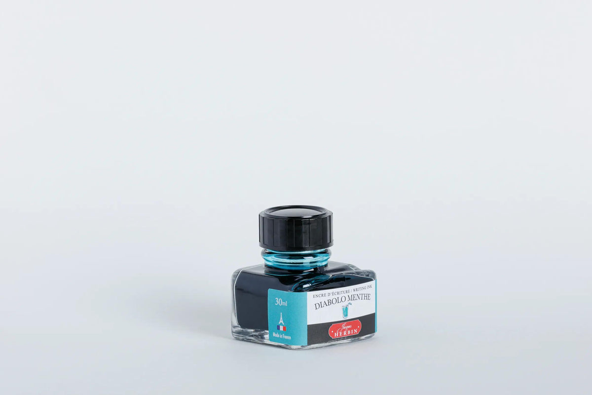 Inchiostro tradizionale in bottiglia D 30ml - menta diabolo (Pacchetto x4)