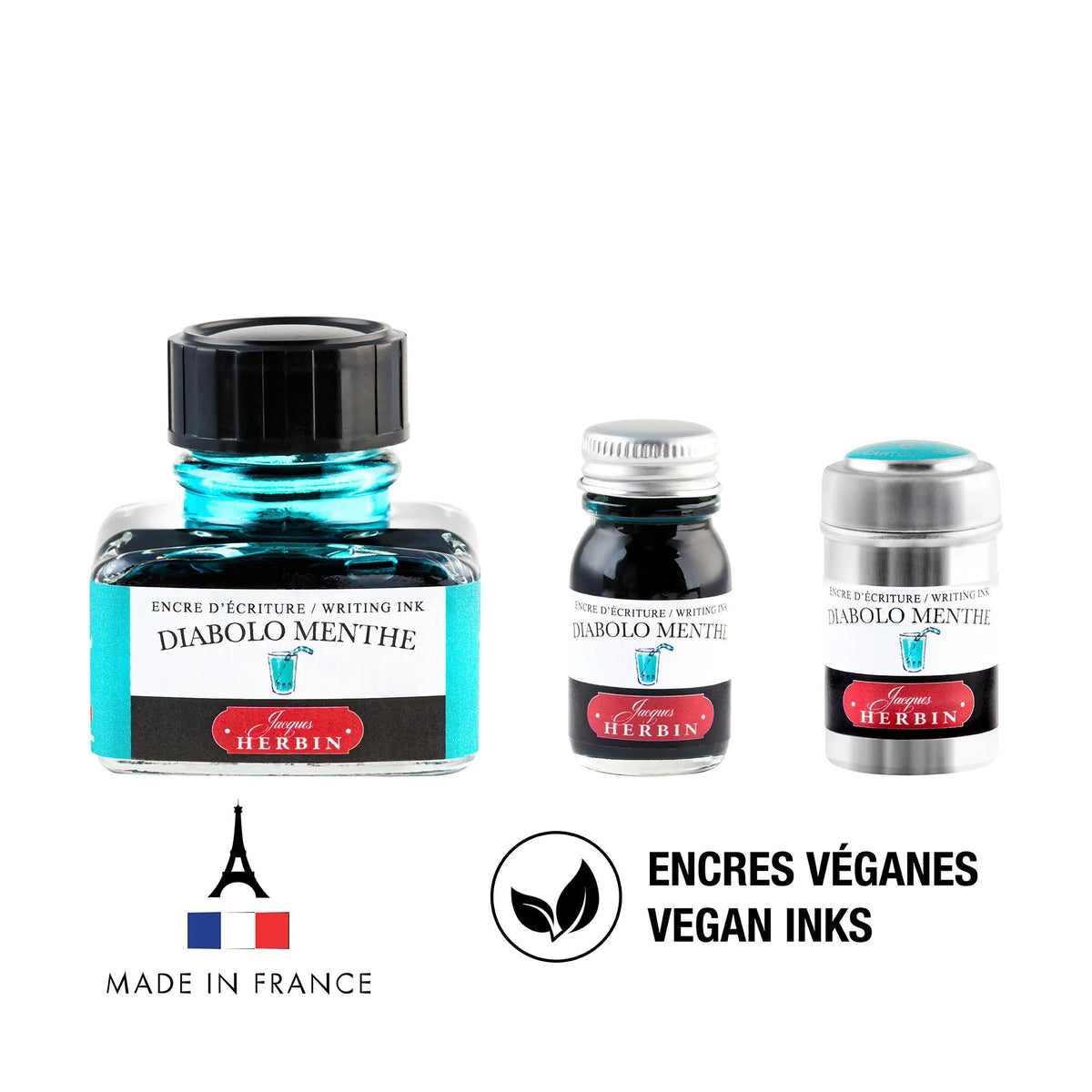 Inchiostro tradizionale in bottiglia D 30ml - menta diabolo (Pacchetto x4)