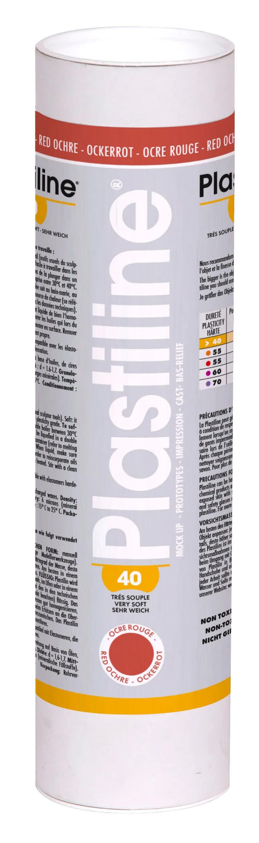 1 kg of plasticline hardness 40 - red ochre