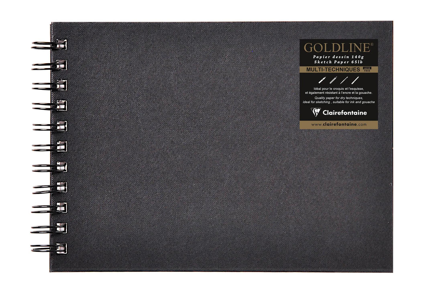Goldline spirale quaderno 64F A5 140g I - Avorio (Pacchetto x5)