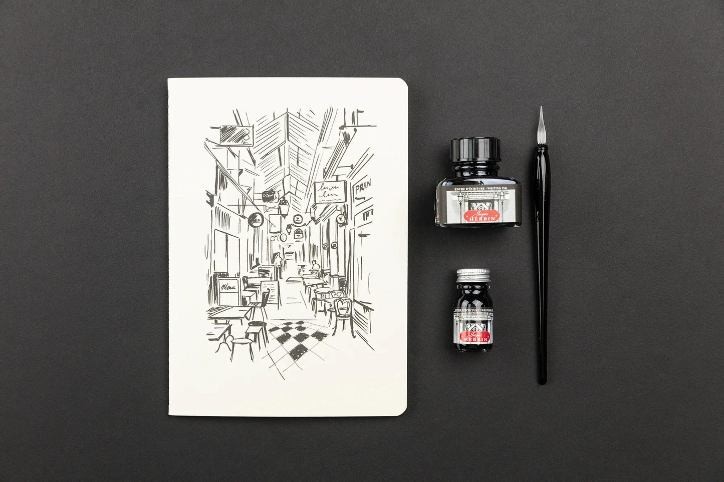 Schreibfarben Sammlung Farben von Paris - 30ml - Schwarz - Neu (Paket x4)