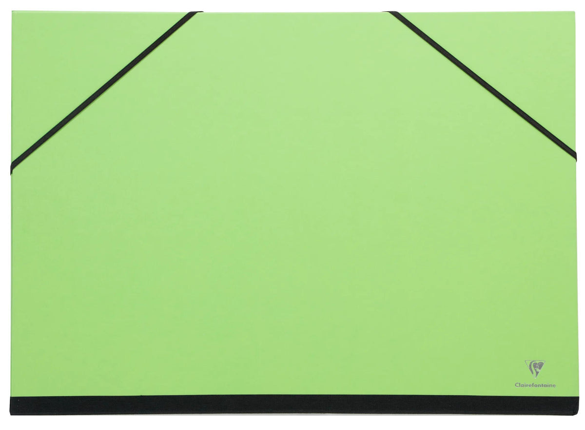 Carton à dessin Couleur à élastiques 26x33cm - Vert (lot de 10)