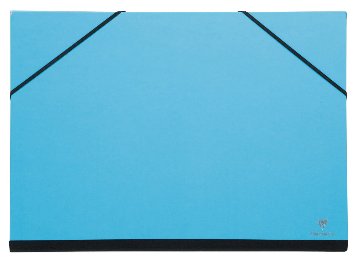 Carton à dessin Couleur à élastiques 37x52cm - Turquoise (lot de 10)