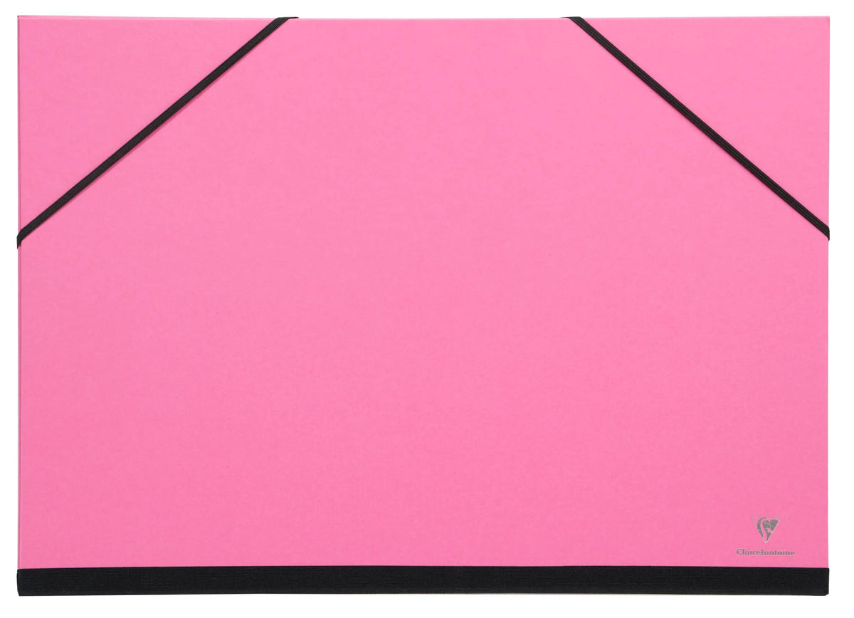 Carton à dessin Couleur à élastiques 28x38cm - Fuchsia (lot de 10)