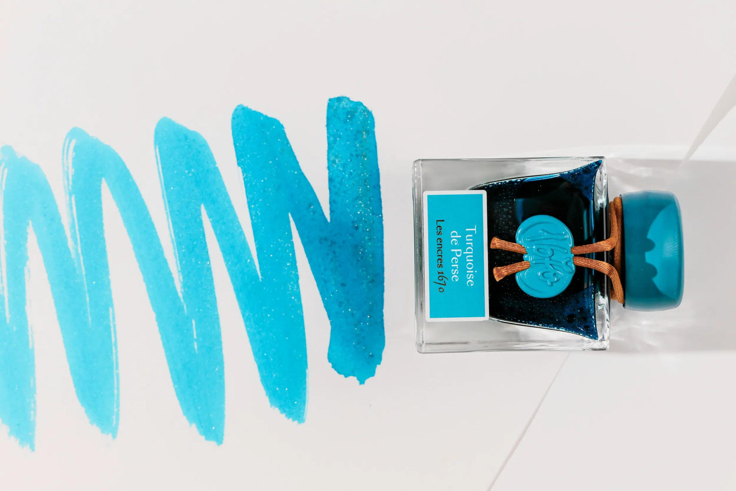 Encre 1670 à paillettes dorées - Turquoise de Perse