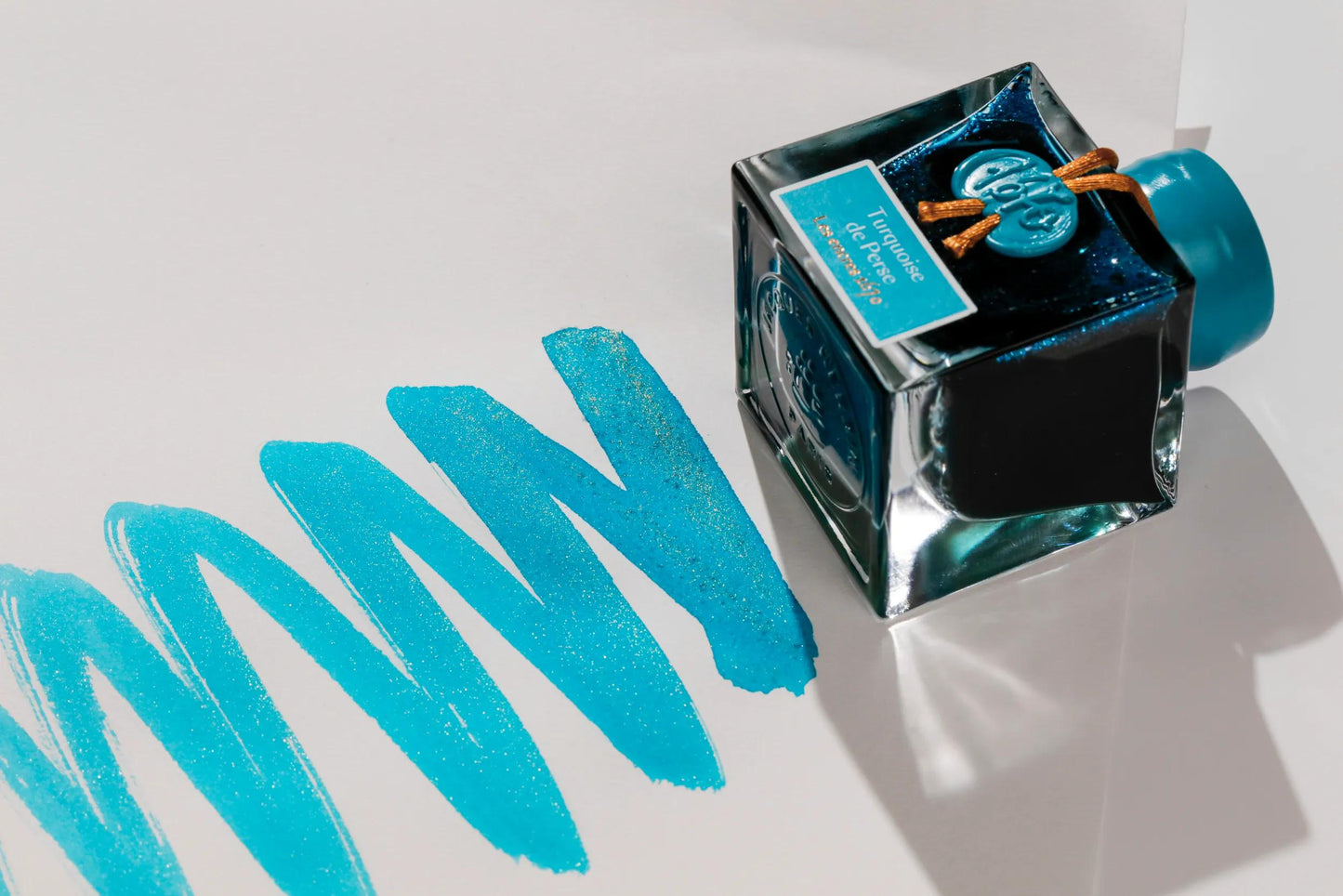 Encre 1670 à paillettes dorées - Turquoise de Perse