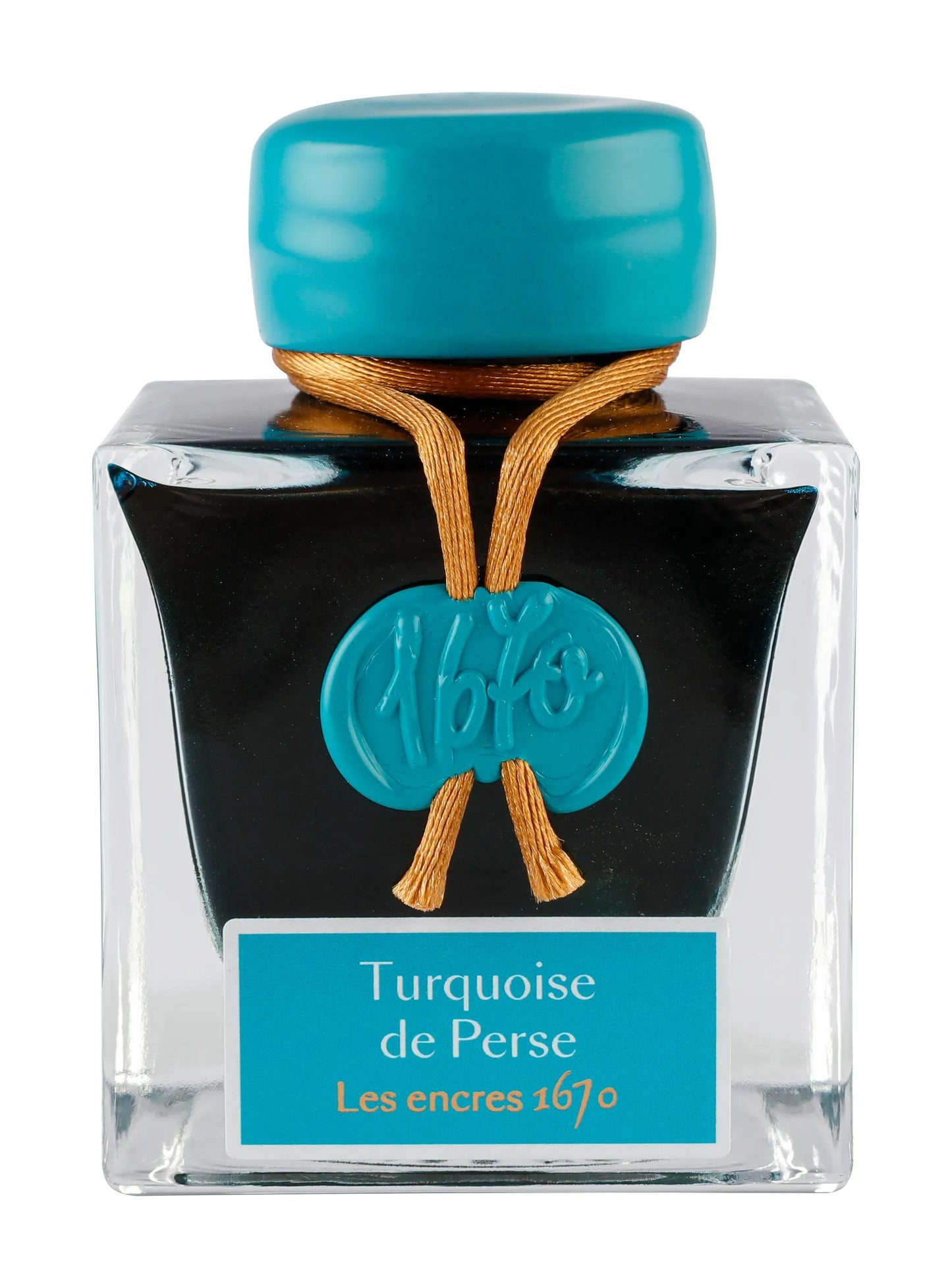 Encre 1670 à paillettes dorées - Turquoise de Perse