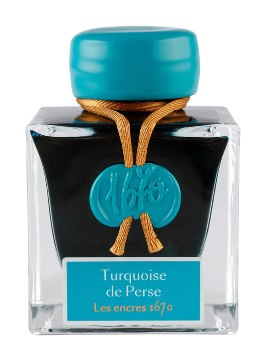 Ink 1670 with gold glitter - Turquoise de Persia