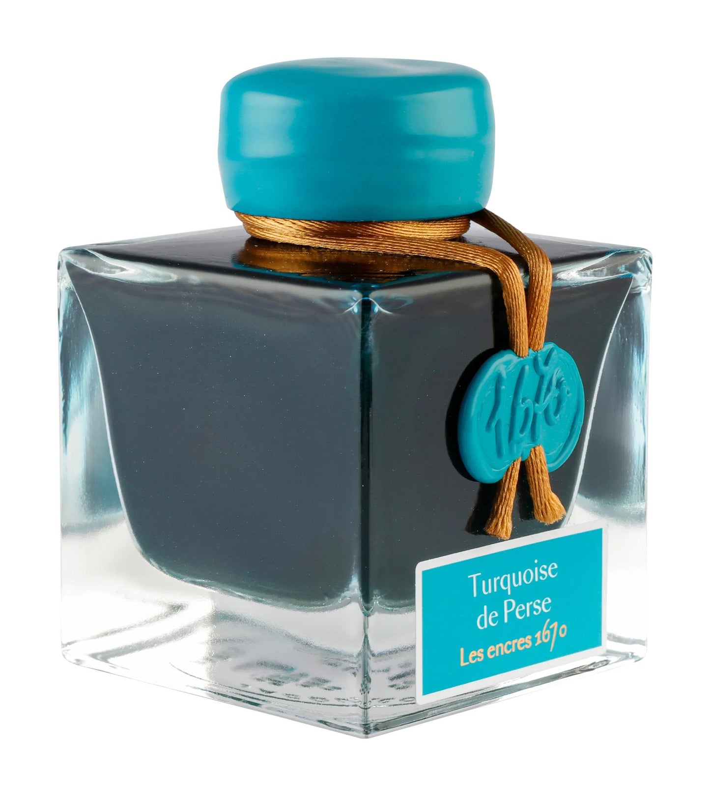 Encre 1670 à paillettes dorées - Turquoise de Perse
