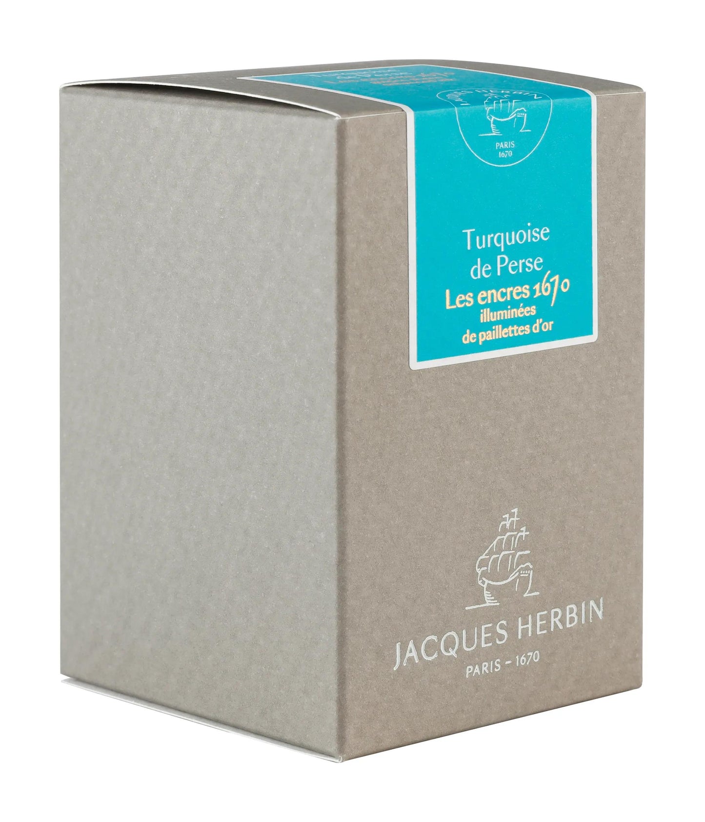 Encre 1670 à paillettes dorées - Turquoise de Perse