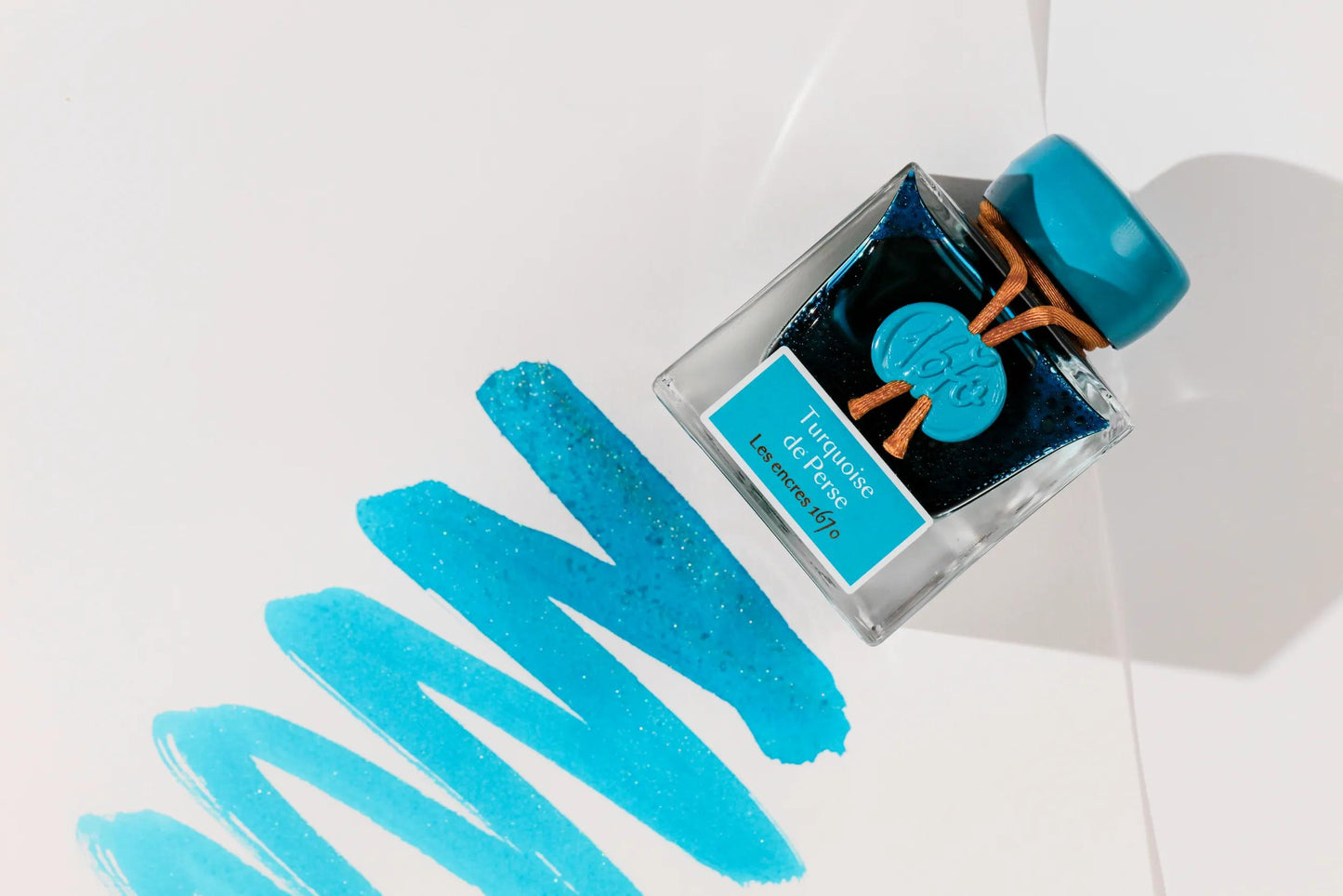 Encre 1670 à paillettes dorées - Turquoise de Perse