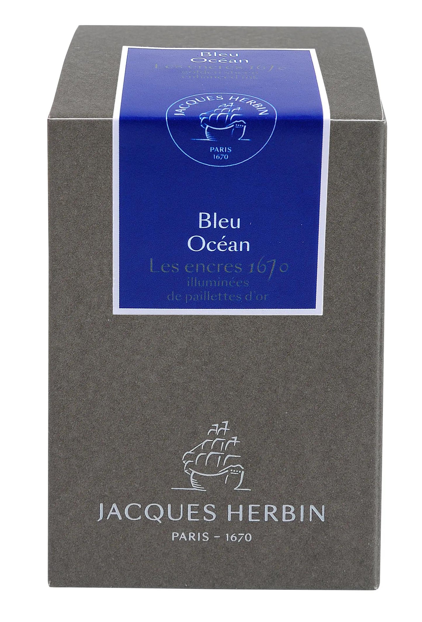 Tinte 1670 mit Goldglitter 50ml - Meerblau
