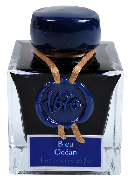 Inchiostro 1670 con glitter oro 50ml - Blu oceano