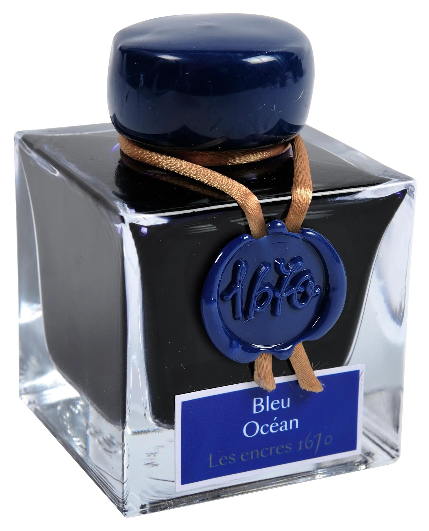Tinte 1670 mit Goldglitter 50ml - Meerblau