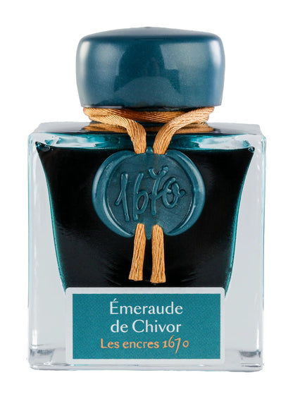 Tinte 1670 mit goldenem Glitzer 50ml - Grüner Smaragd