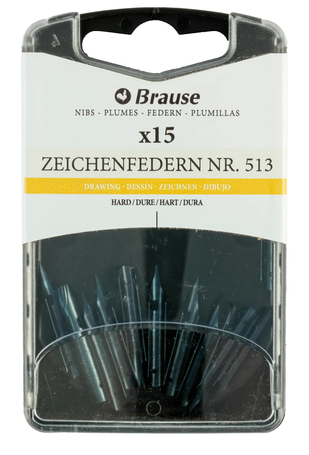 Box of 15 feathers drawing hard and very fine.