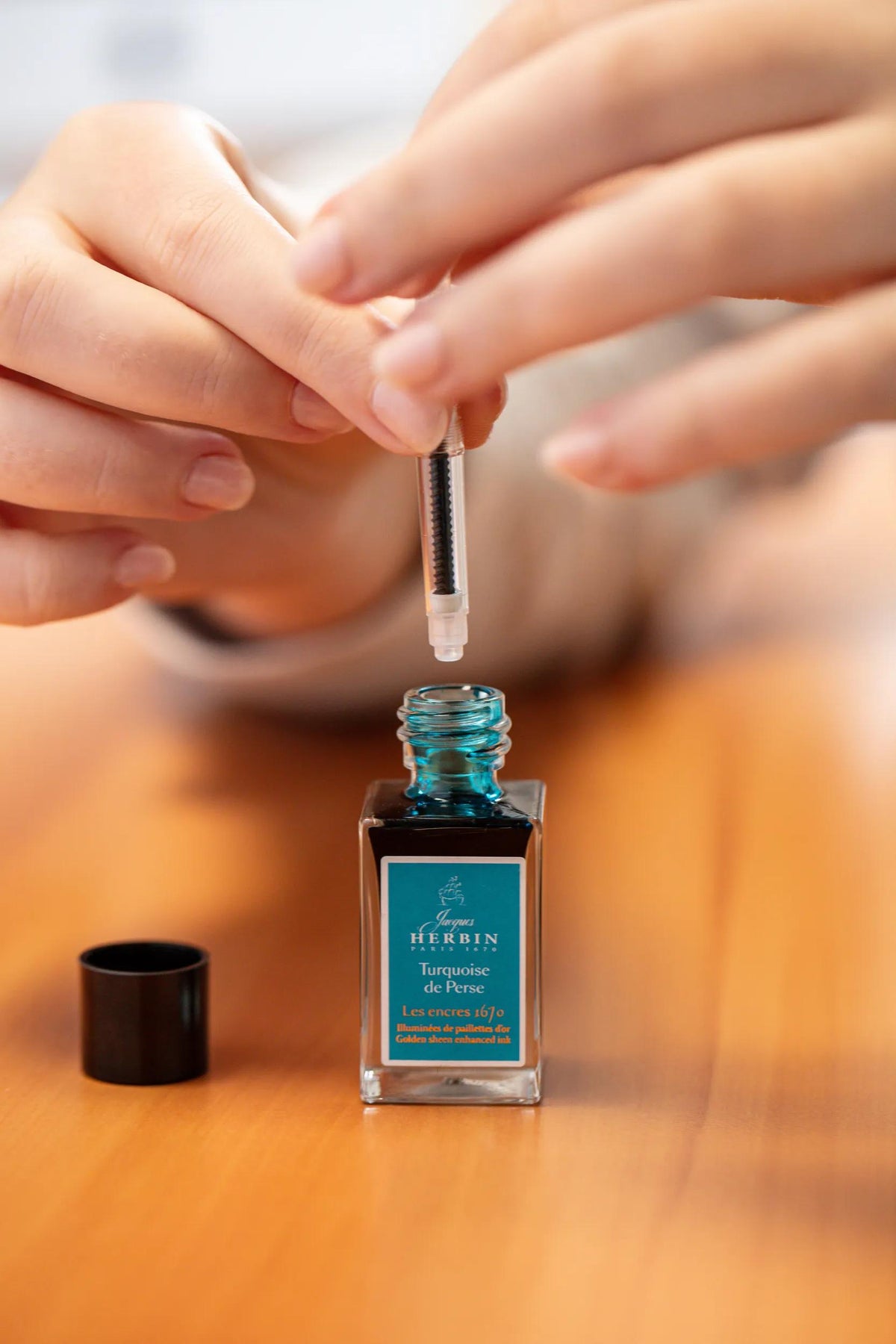 Encre 1670 à paillettes dorées 15ml - Turquoise de Perse (lot de 3)