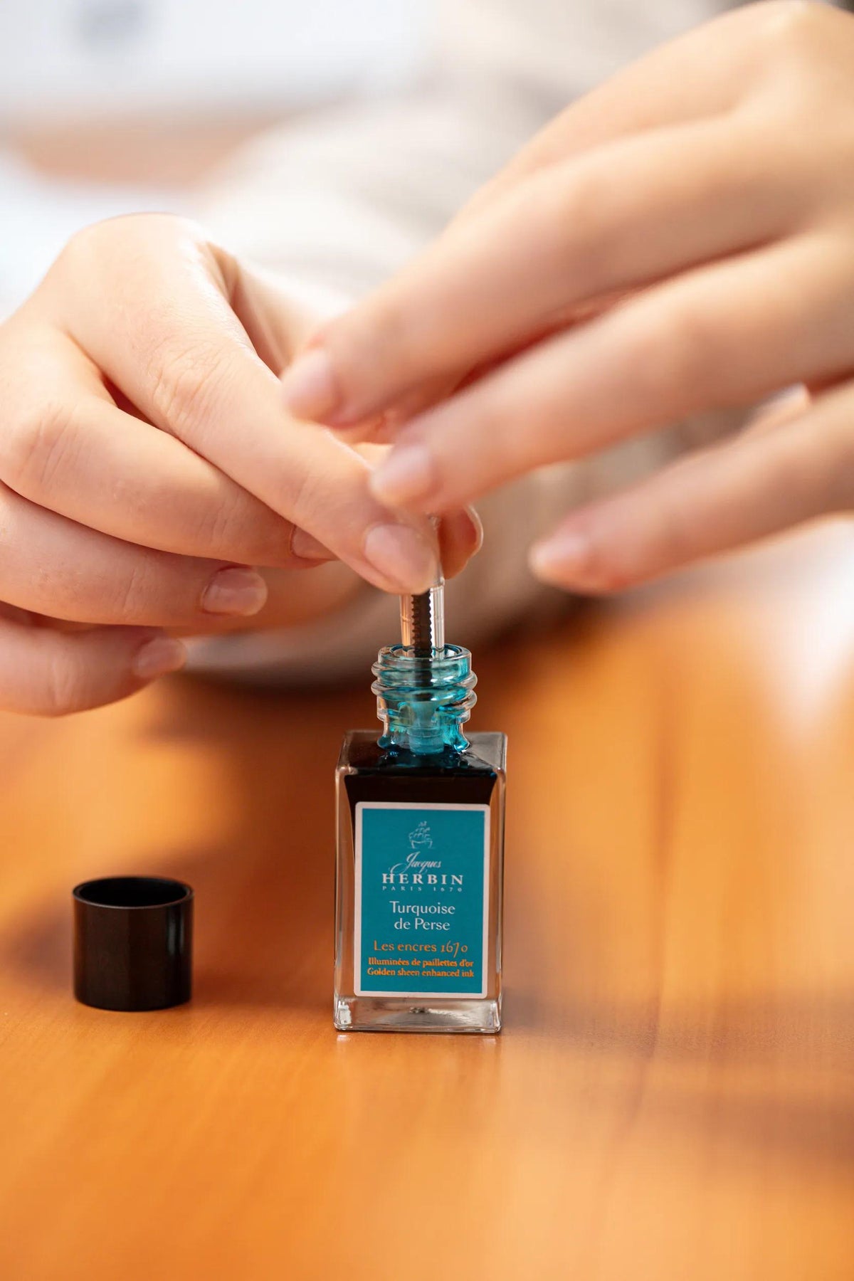 Encre 1670 à paillettes dorées 15ml - Turquoise de Perse (lot de 3)