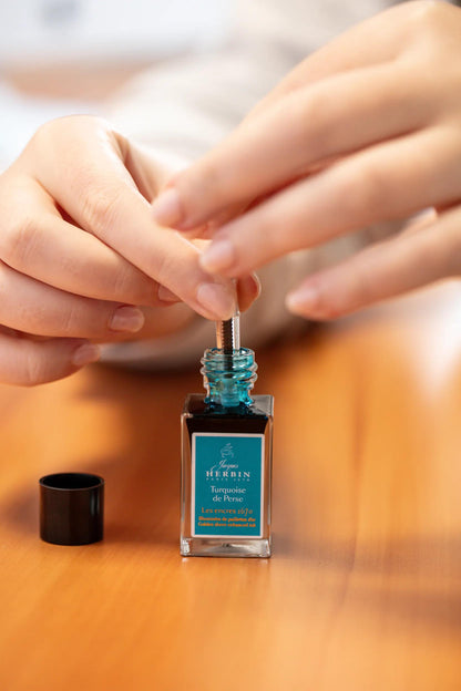 Encre 1670 à paillettes dorées 15ml - Turquoise de Perse (lot de 3)