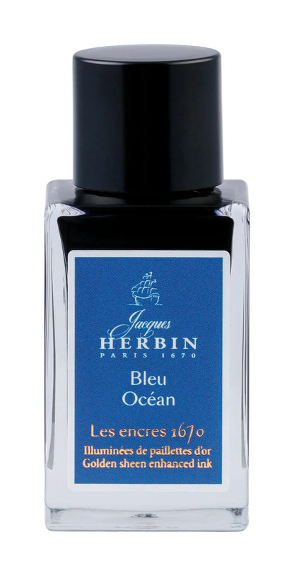 Ink 1670 with gold glitter 15ml - Ocean blue