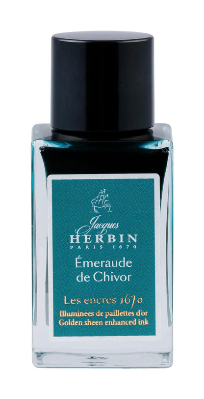 Inchiostro 1670 con glitter dorato 15ml - Smeraldo verde (confezione da 3)