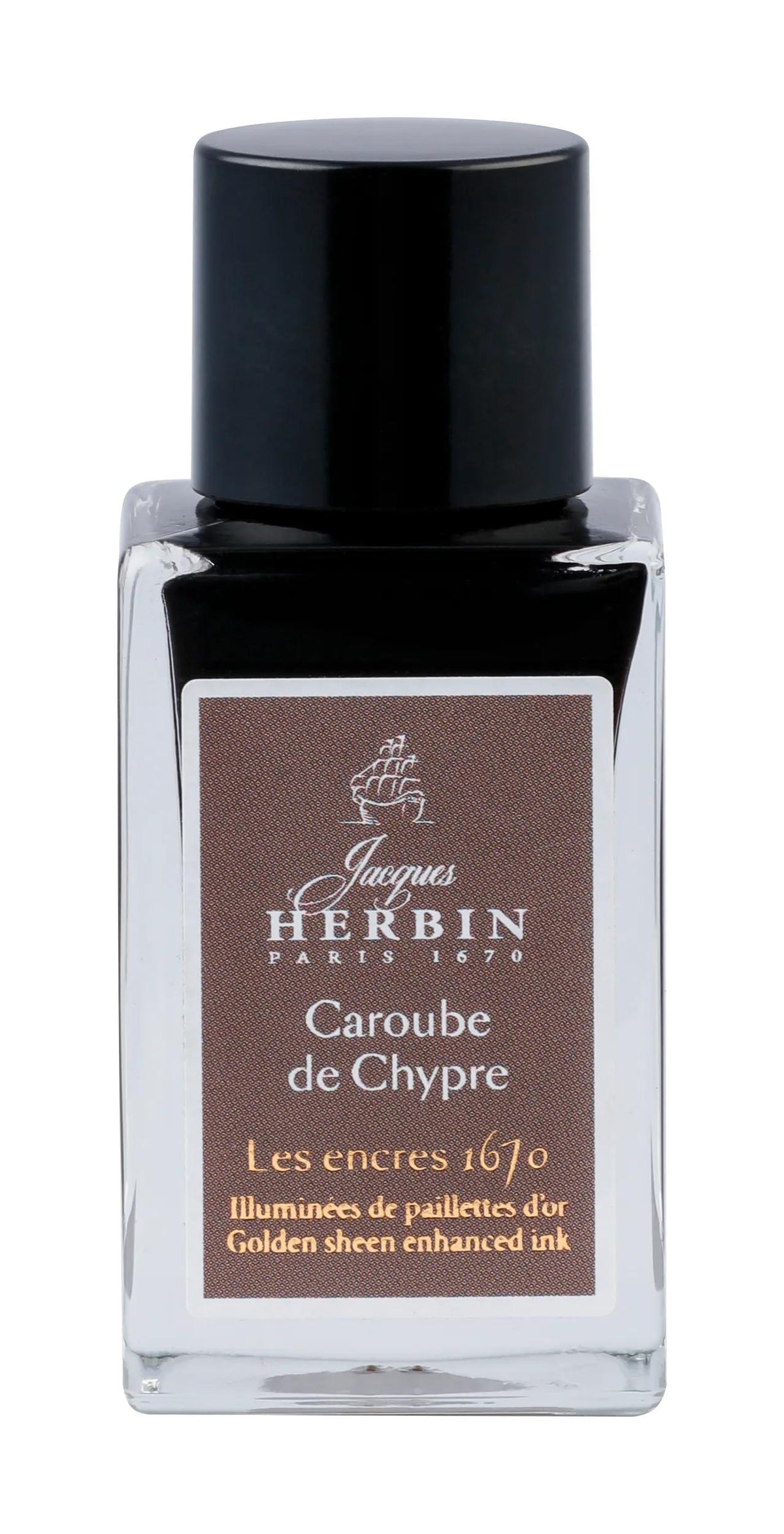 Encre 1670 à paillettes dorées 15ml - Caroube de Chypre (lot de 3)