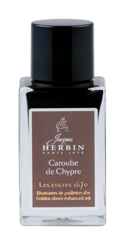 Encre 1670 à paillettes dorées 15ml - Caroube de Chypre (lot de 3)