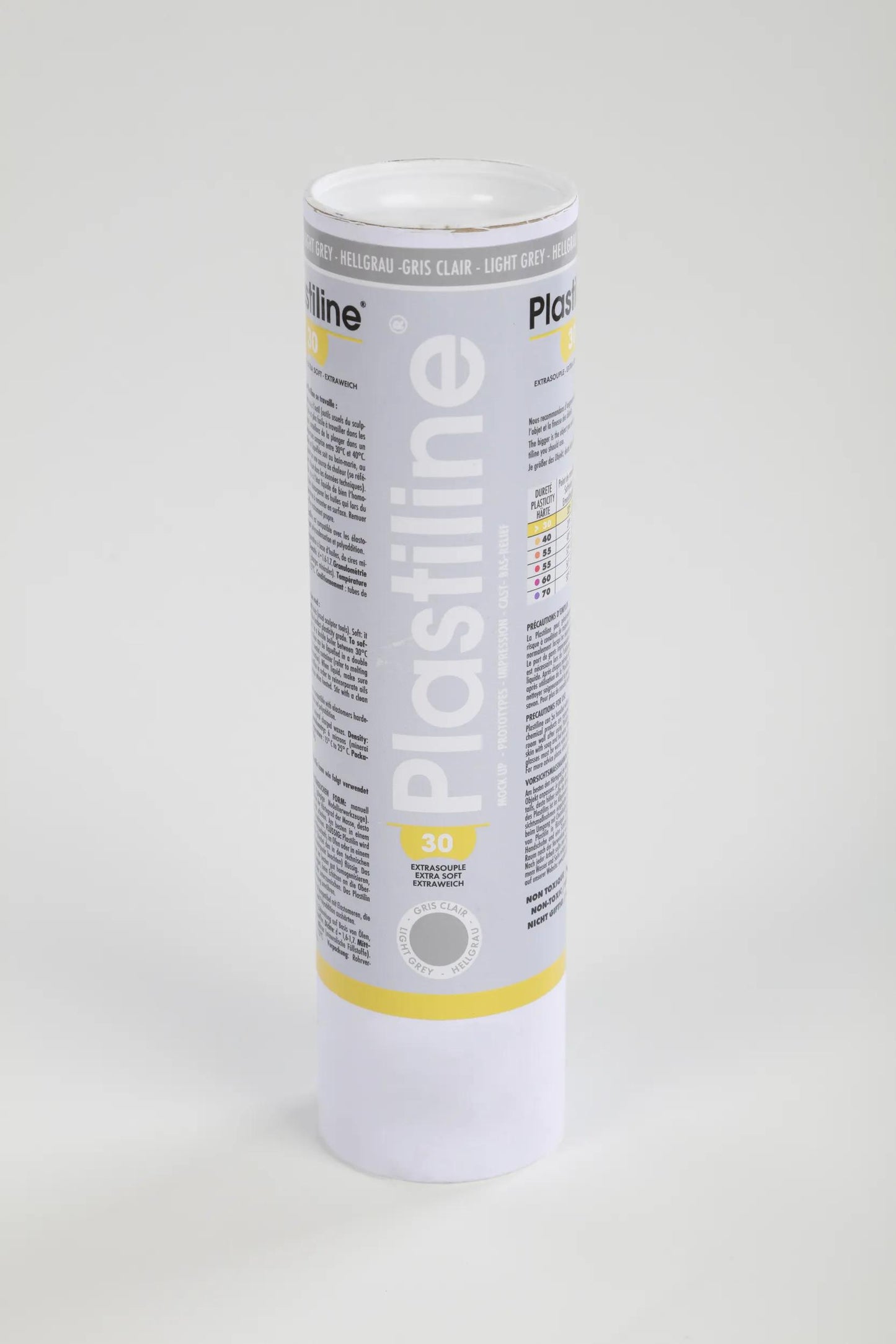 1 kg plasticline hardness 30 (extra-soft) - Light grey