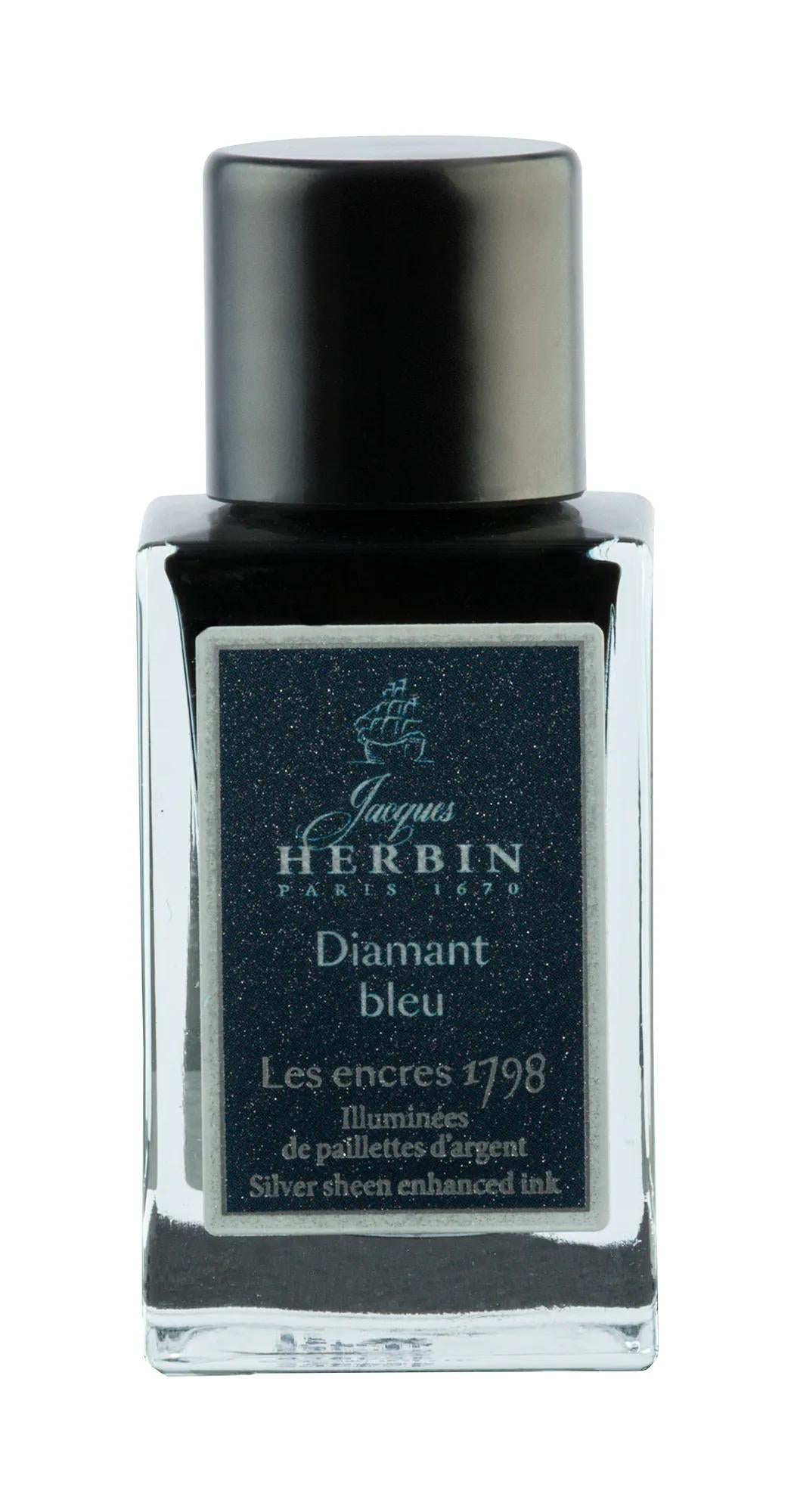 Inchiostro 1798 glitter argento 15ml - Diamante Blu - Nuovo (Pacchetto x3)
