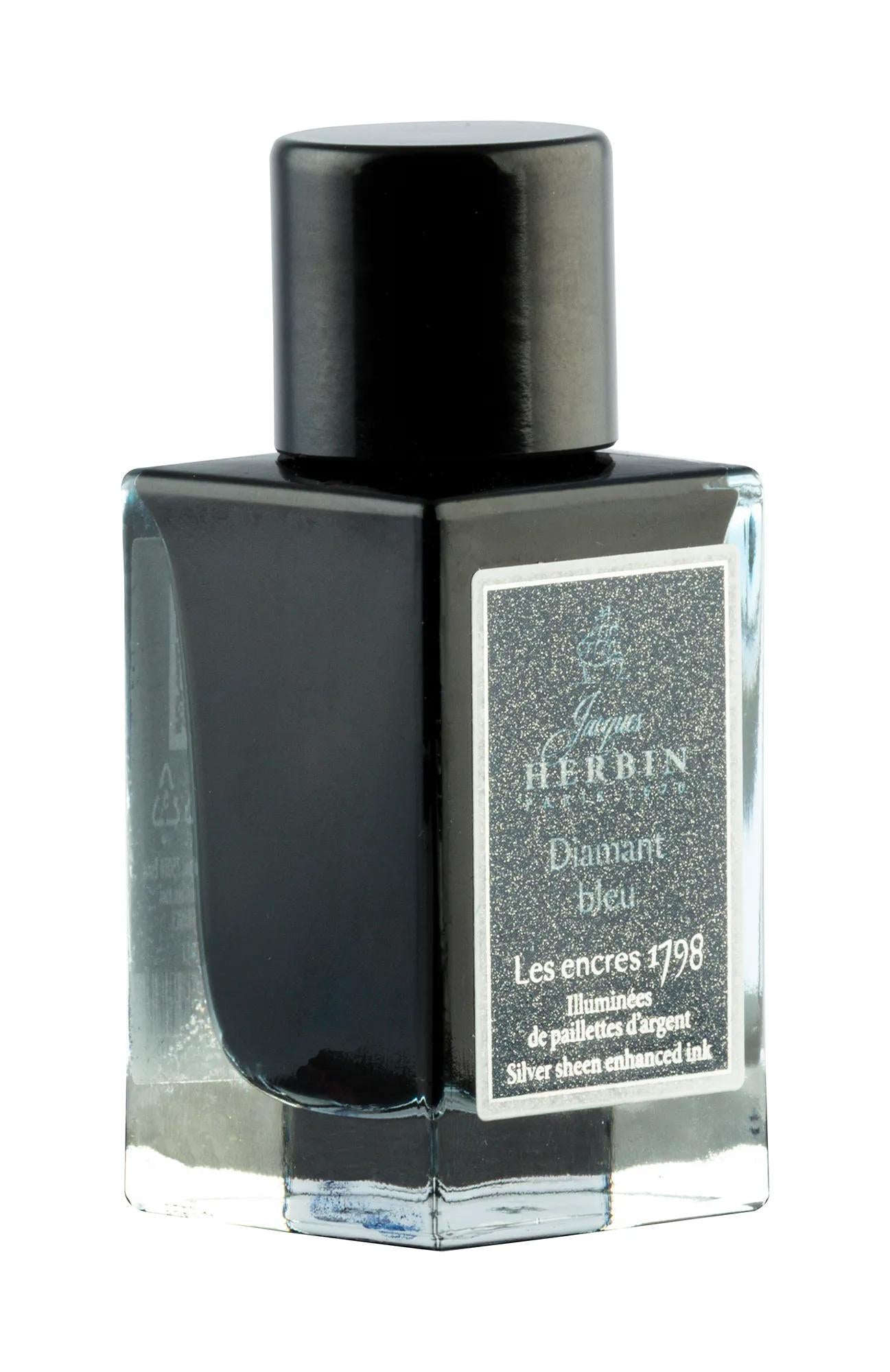 Inchiostro 1798 glitter argento 15ml - Diamante Blu - Nuovo (Pacchetto x3)