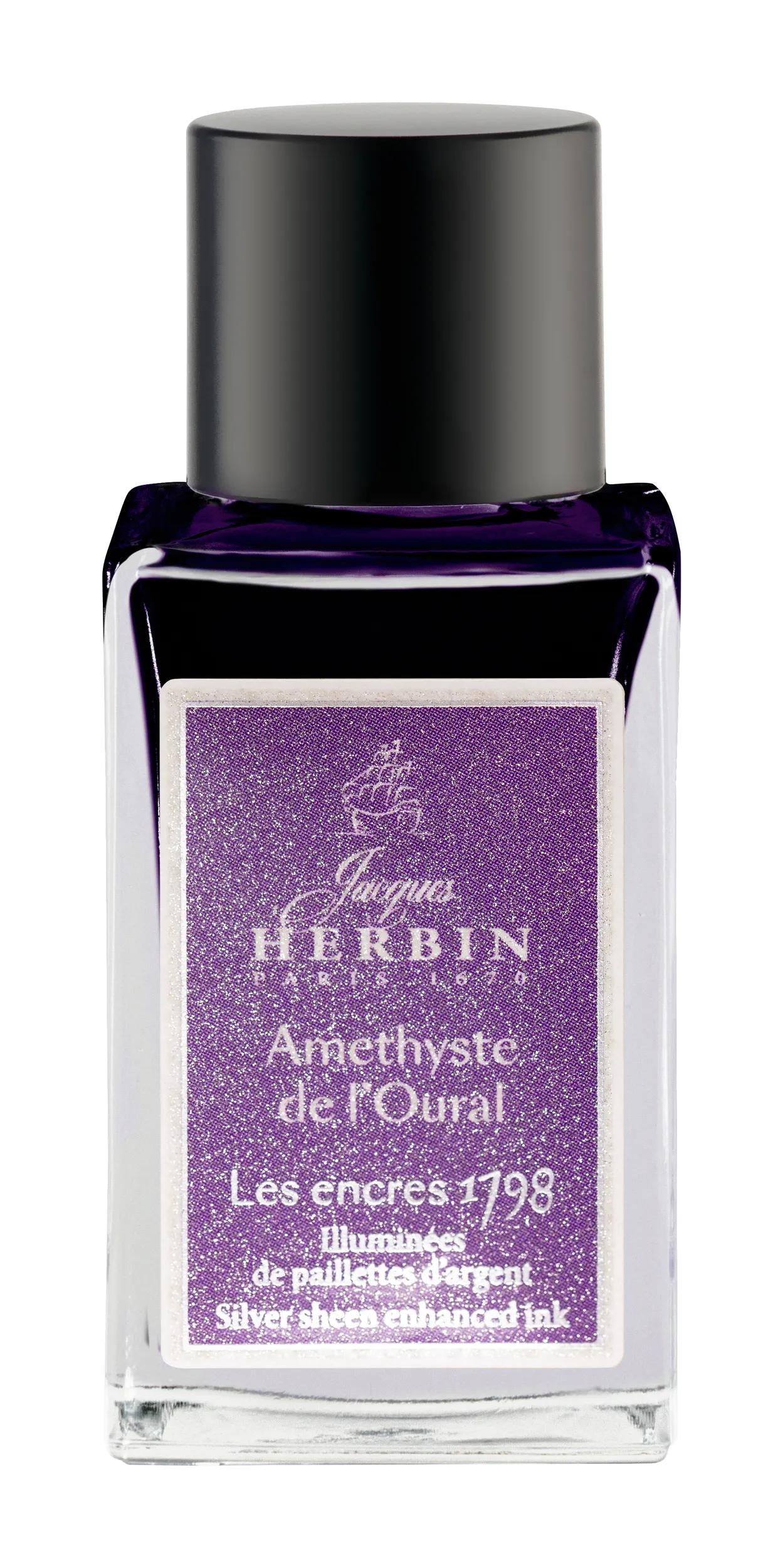 Inchiostro 1798 con glitter argento 15ml - Violet ametista - Nuovo (Pacchetto x3)