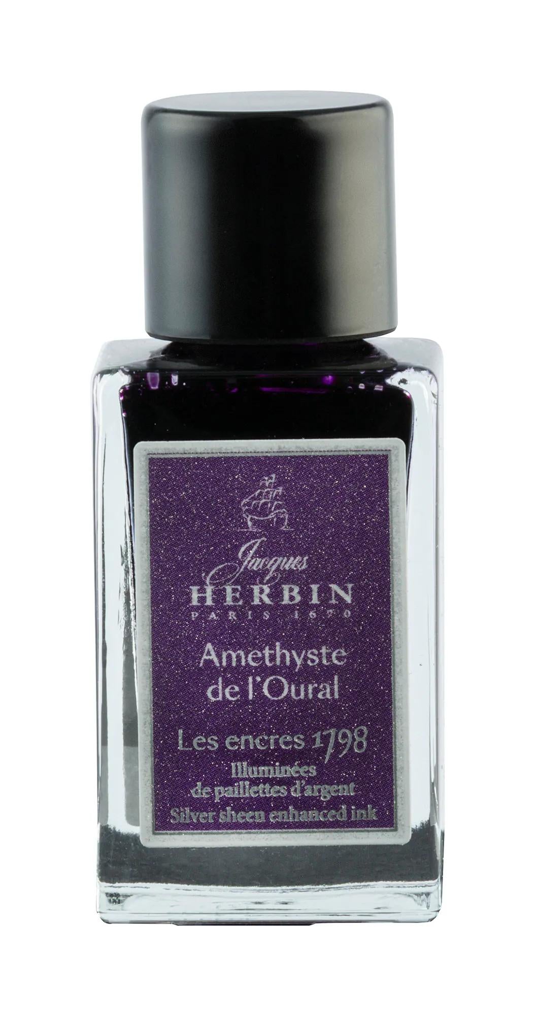 Inchiostro 1798 con glitter argento 15ml - Violet ametista - Nuovo (Pacchetto x3)