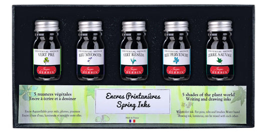 Set of 5 small bottles of spring ink - matching (Pack x2)