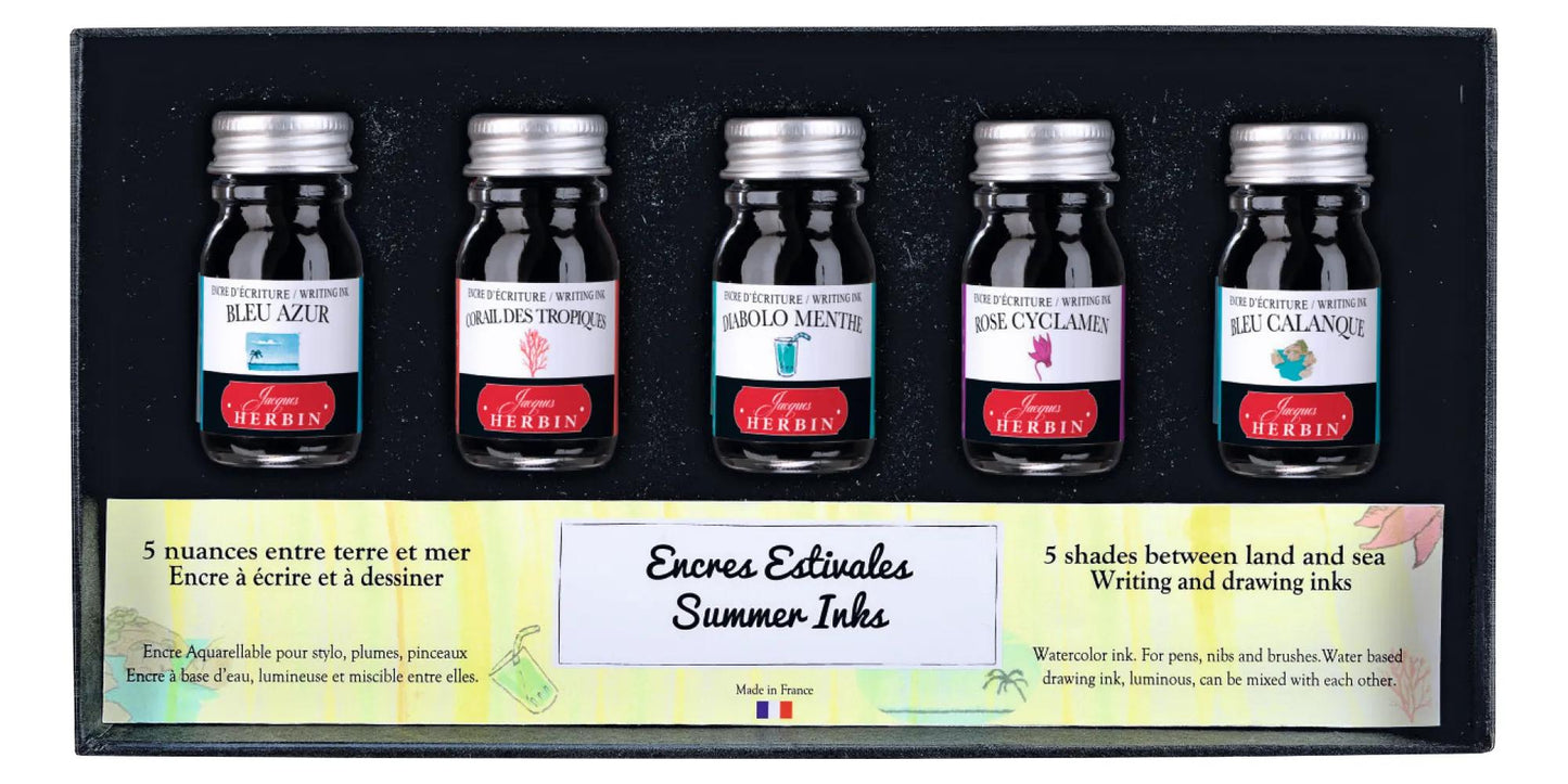 Set of 5 small bottles of summer inks - matching (Pack x2)